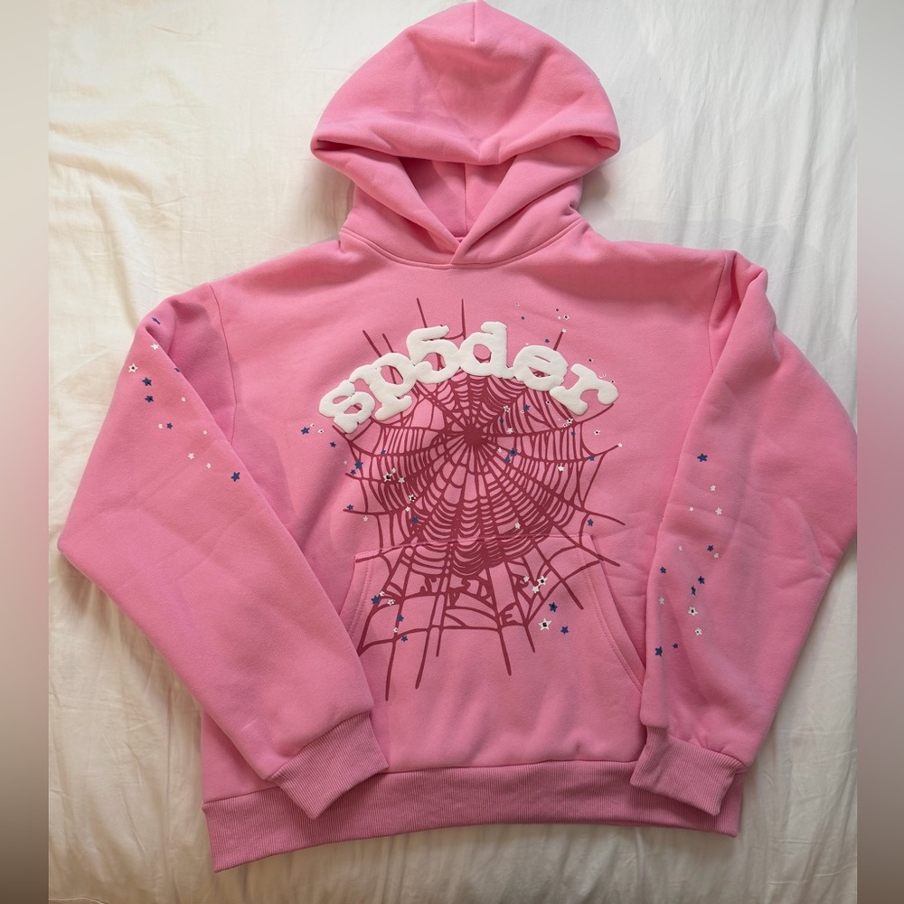 Sp5der Pink Spider Graphic Hoodie